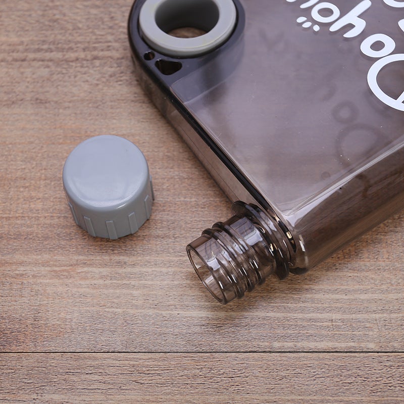 Creative Square Book Kettle Ring A5 Notebook Kettle Transparent Plastic Cup Custom Outdoor Portable Flat Water Cup - Image 4